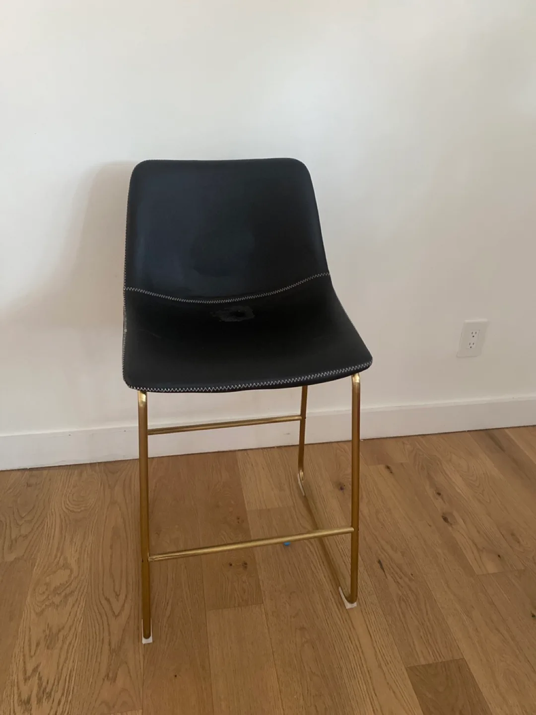 Black Bar Stool with Gold Legs thumbnail