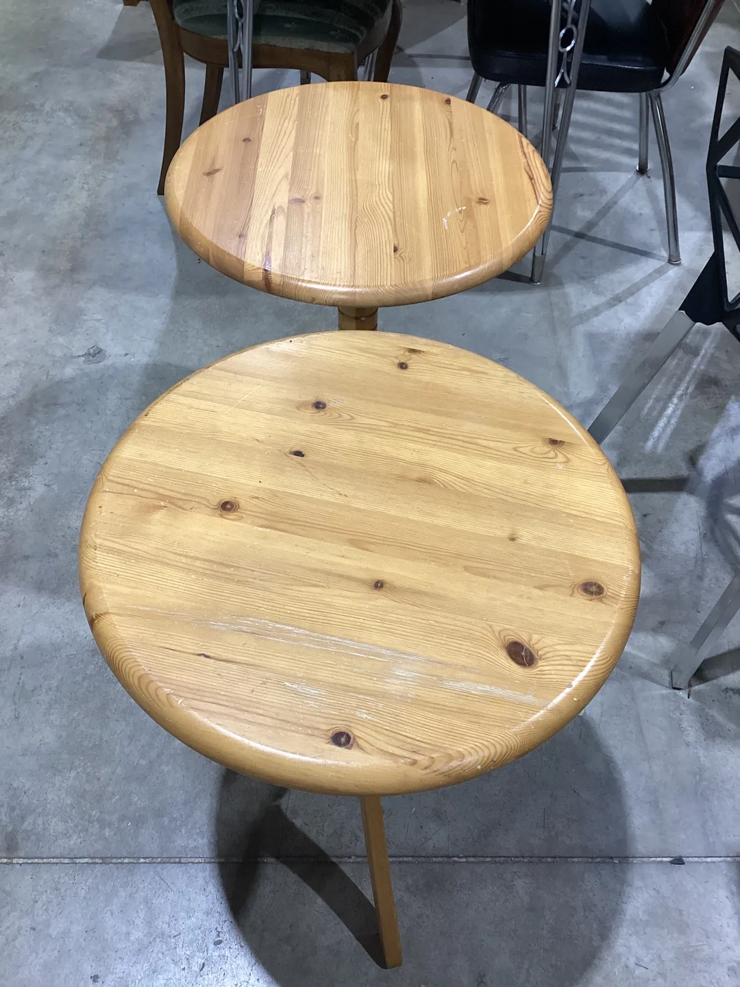 Round Wooden Side Table - Set of Two thumbnail
