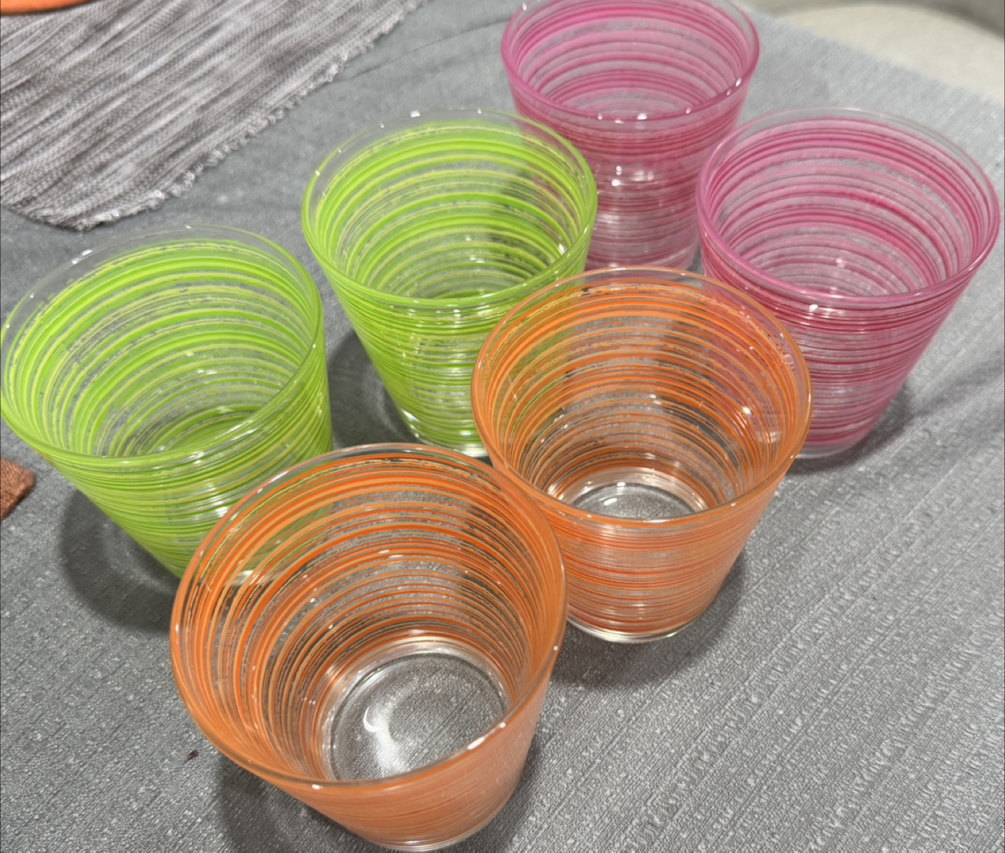 Set of 6 Colourful Swirl Drinking Glasses