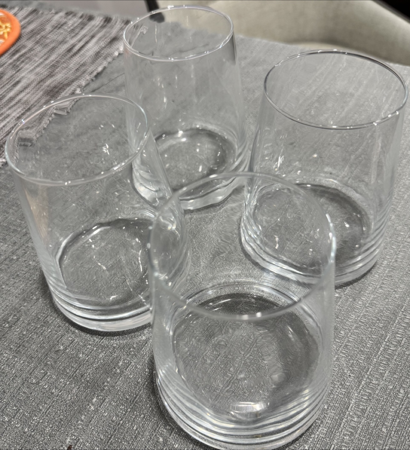Set of 4 Clear Drinking Glasses