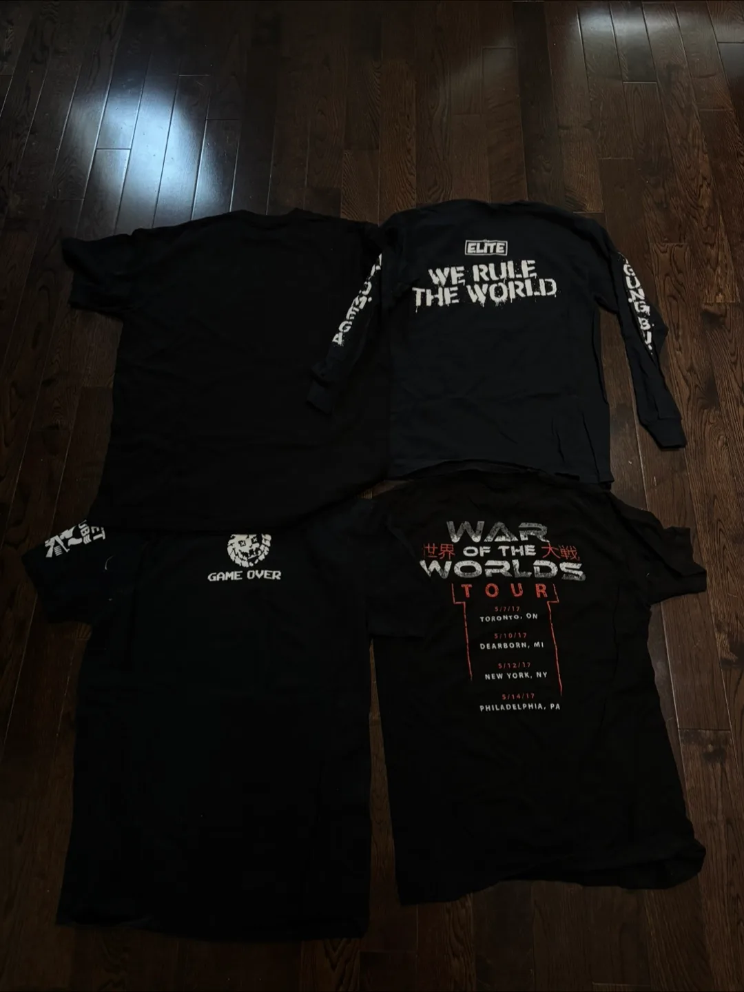 WWE, NJPW, Ring of Honor Lot of 4 Wrestling T-Shirts image indicator(2)