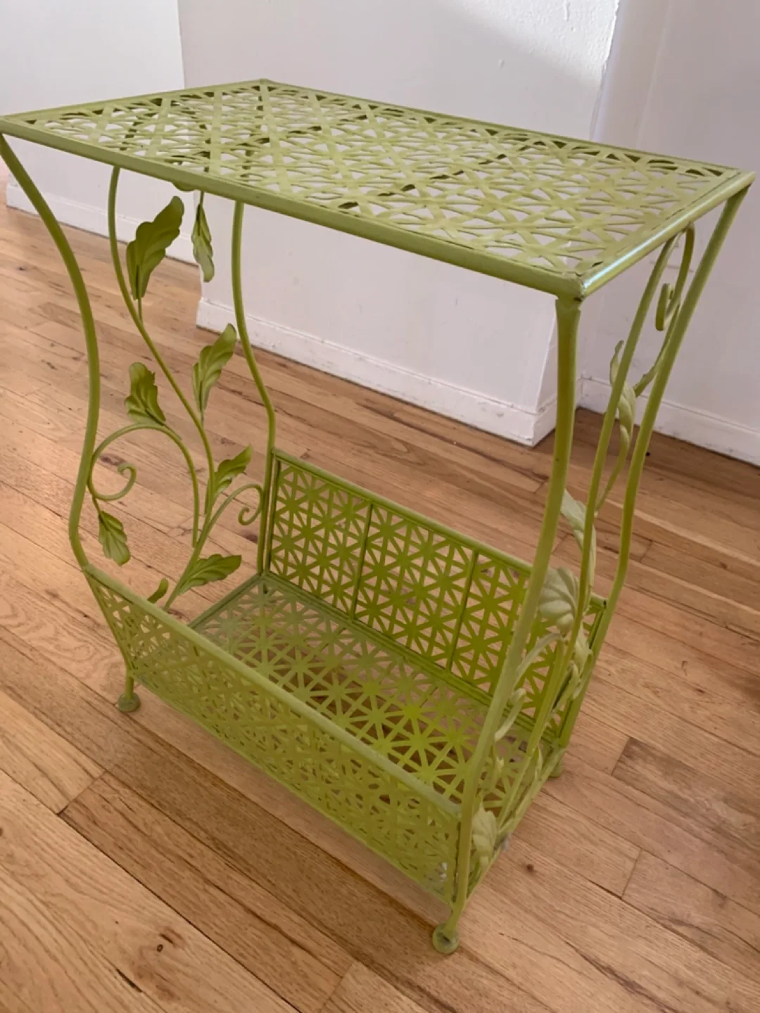 Urban Outfitters Green Metal Plant Stand/Side Table image indicator(2)
