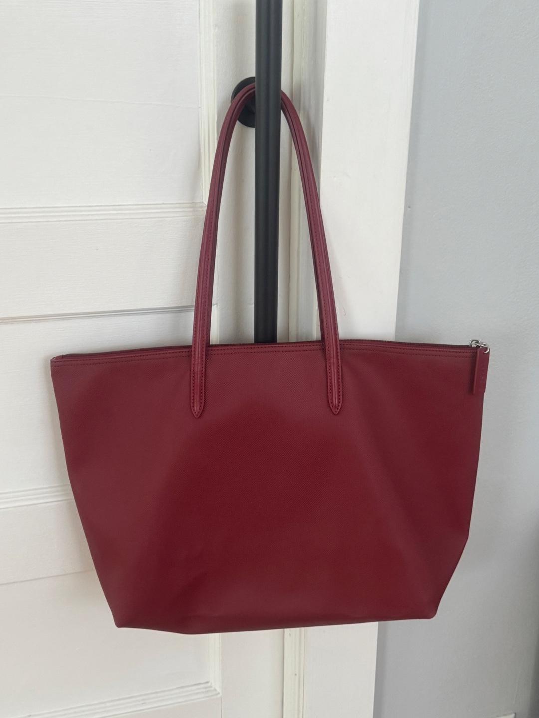 Lacoste burgundy tote bag
