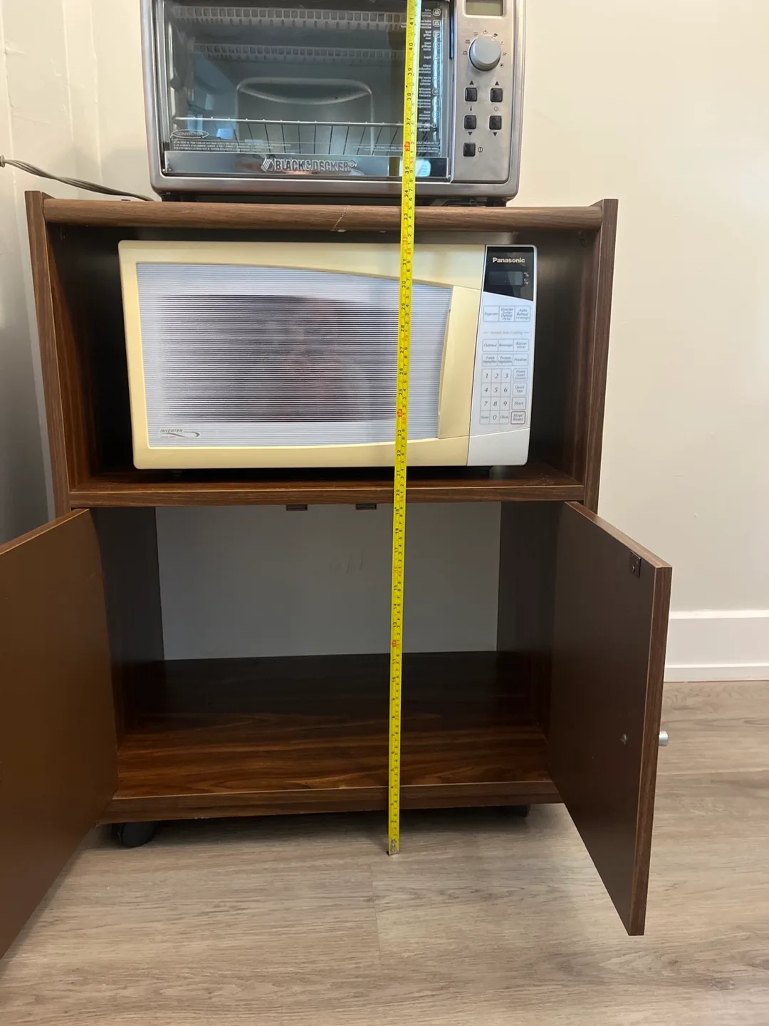 Wood Kitchen Cart with Cabinet image indicator(3)