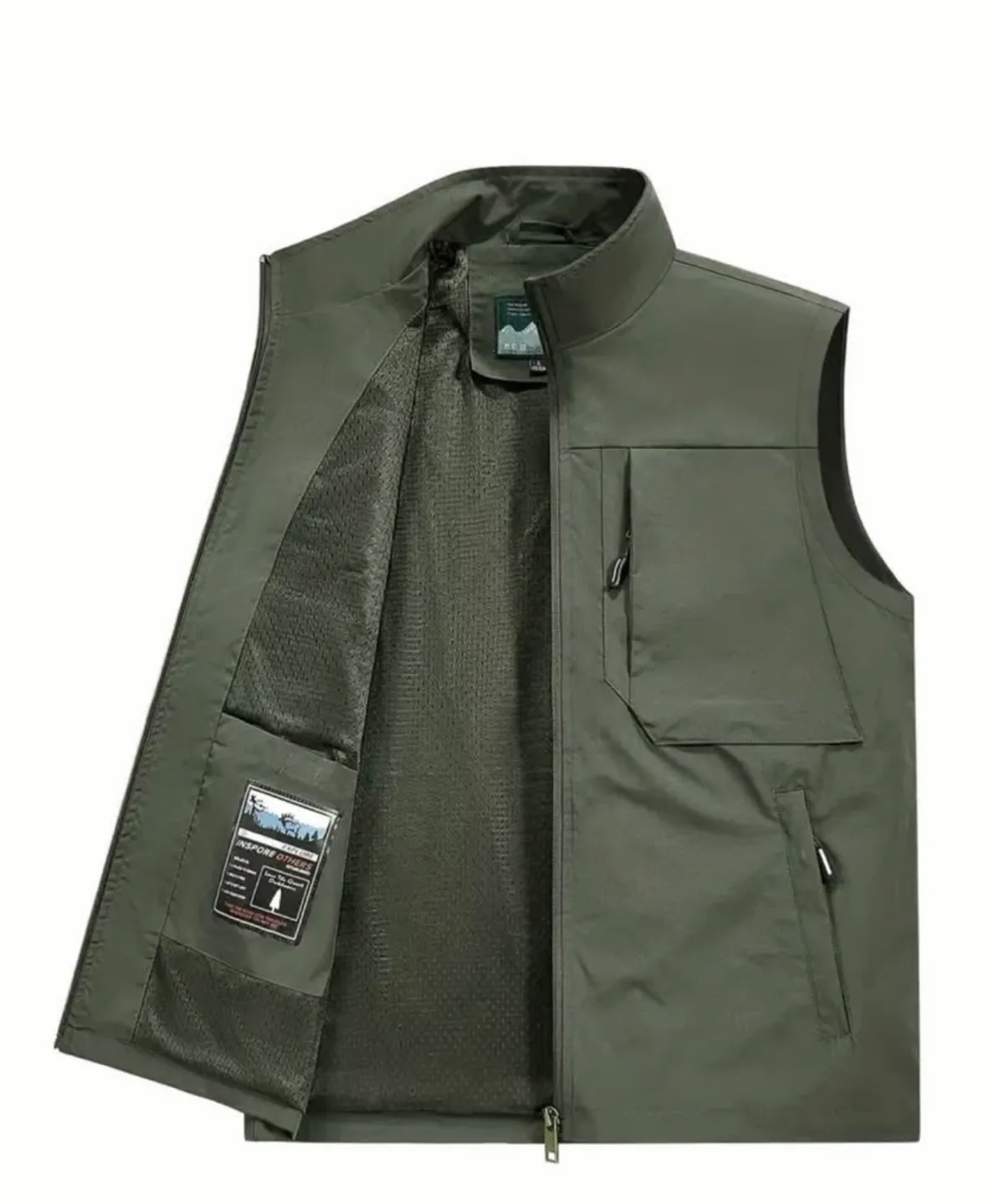 Men's New Casual Vest - Olive Green and Navy Blue image indicator(2)