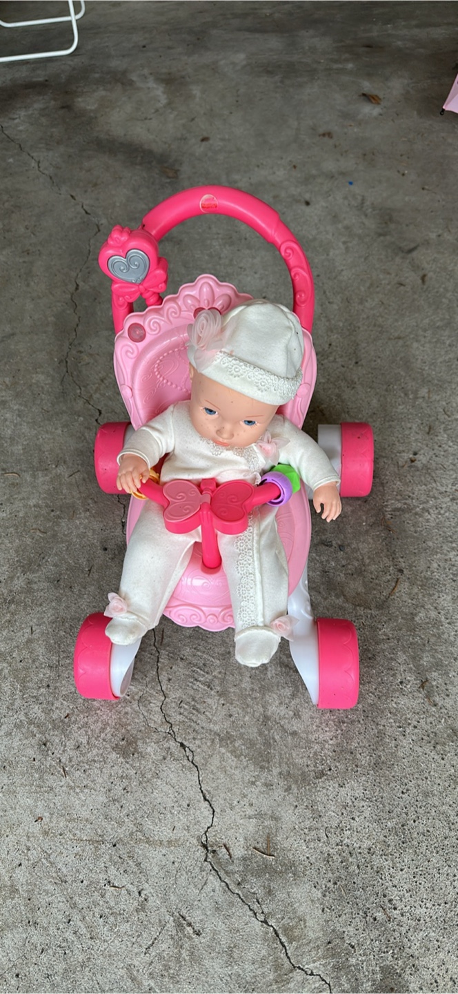 Pink Baby Doll and Stroller Toy
