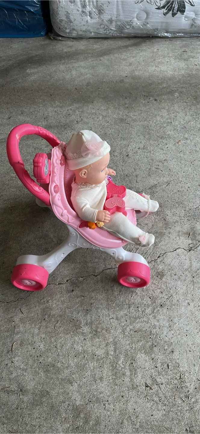 Pink Baby Doll and Stroller Toy image indicator(2)