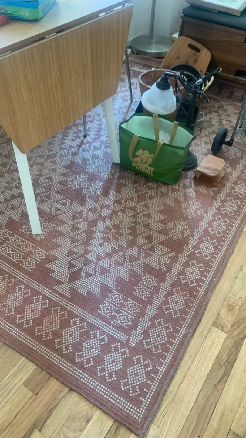 Pink/faded rose Printed Rug 5'2" x 7'5" Cotton image indicator(2)