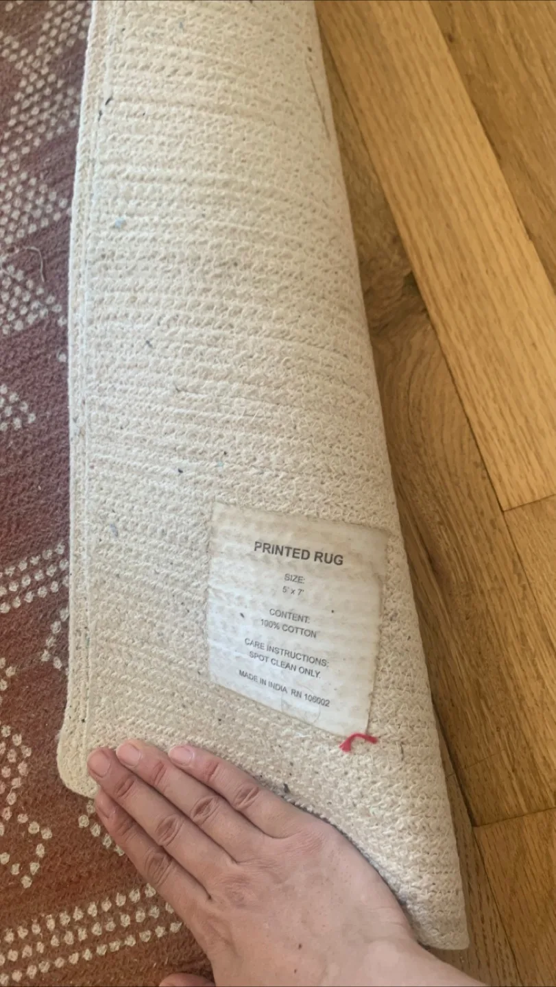 Pink/faded rose Printed Rug 5'2" x 7'5" Cotton image indicator(3)