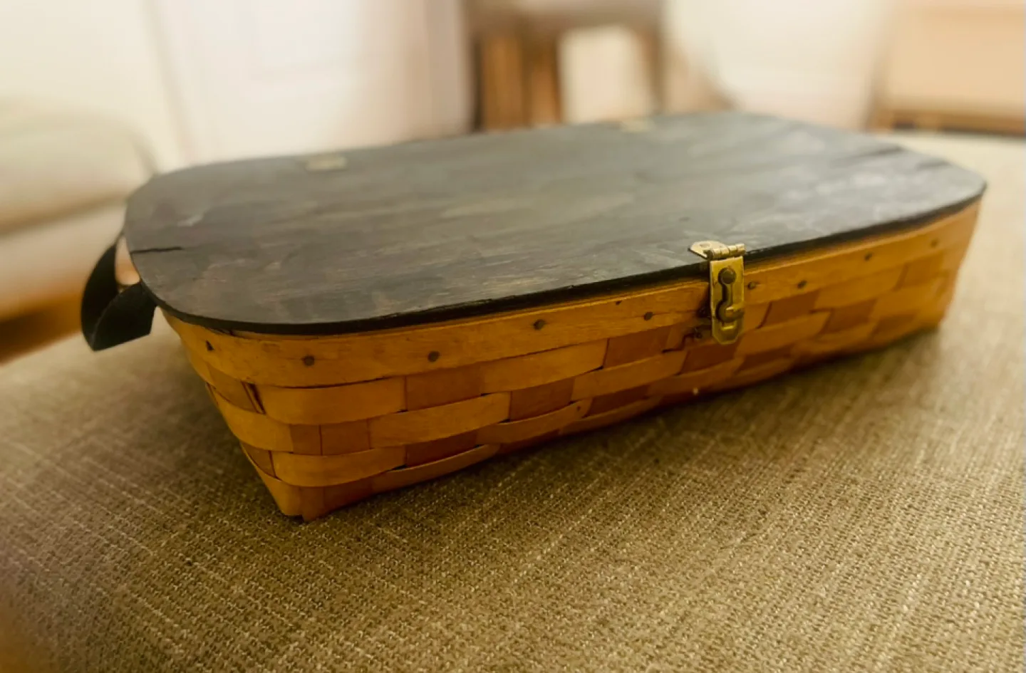 Vintage Basket with Lid & Handles thumbnail