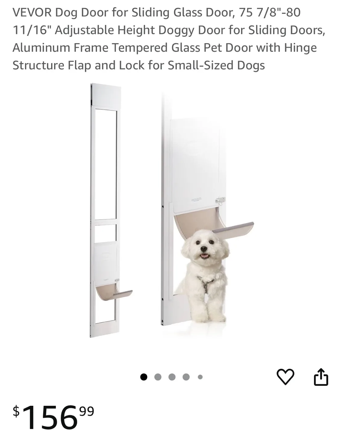 VEVOR Dog Door for Sliding Glass Door, Size M thumbnail