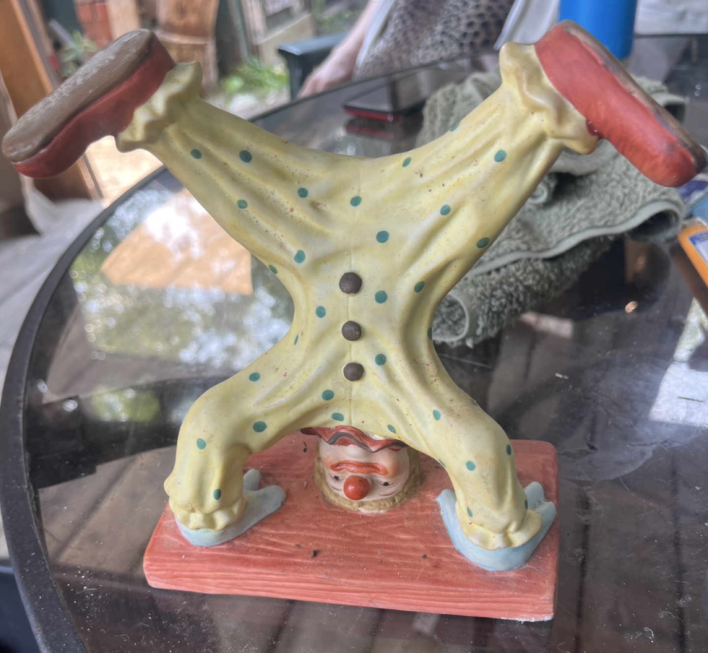 Vintage Clown Headstand Figurine