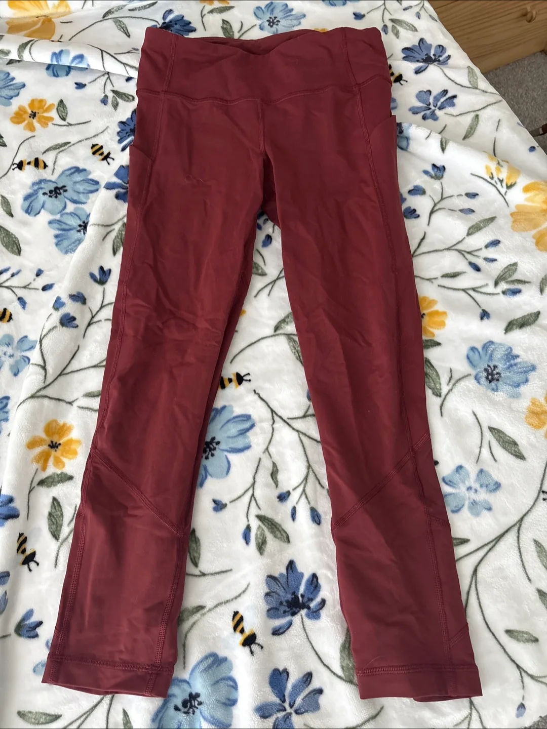 Lululemon Maroon Crop Leggings, Size 4 thumbnail