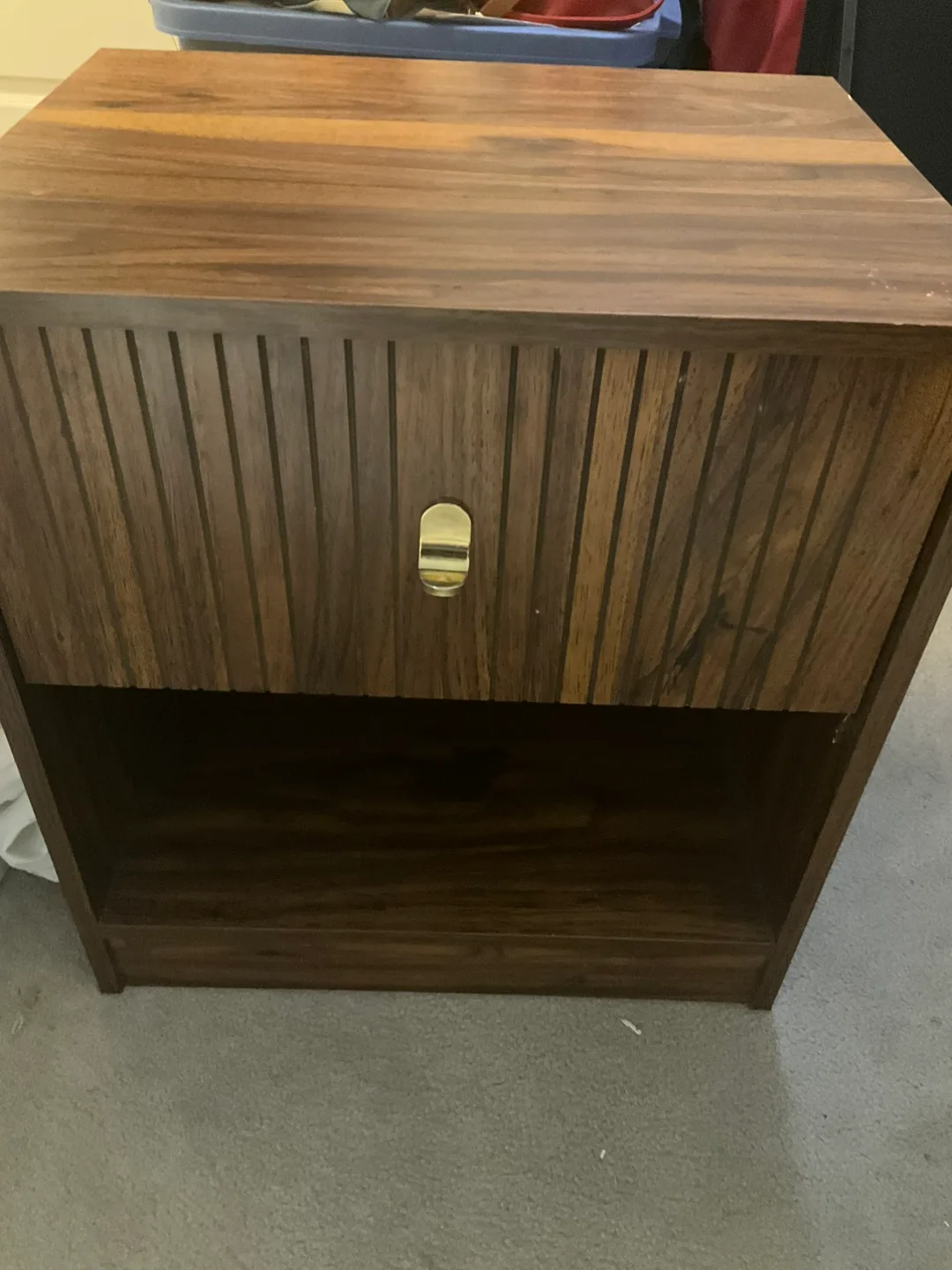 Wood Veneer Nightstand with Drawer thumbnail