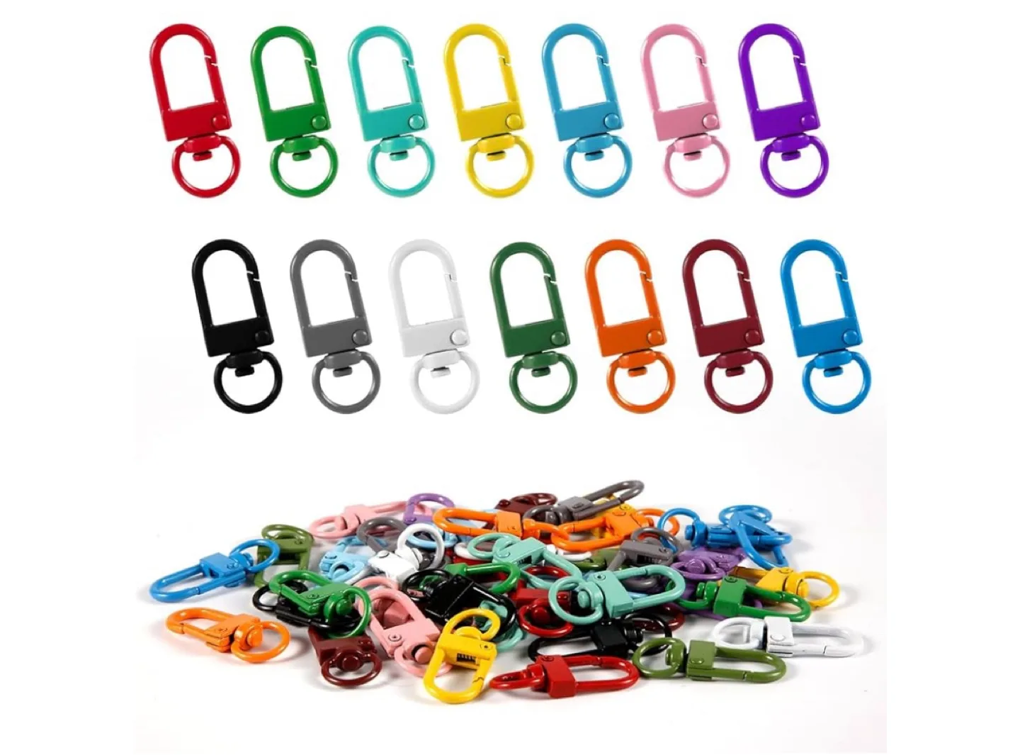 50 pc Colorful Swivel Lobster Clasps thumbnail