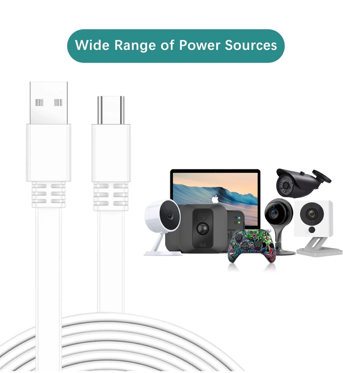 Micro USB Power Cable 30FT thumbnail