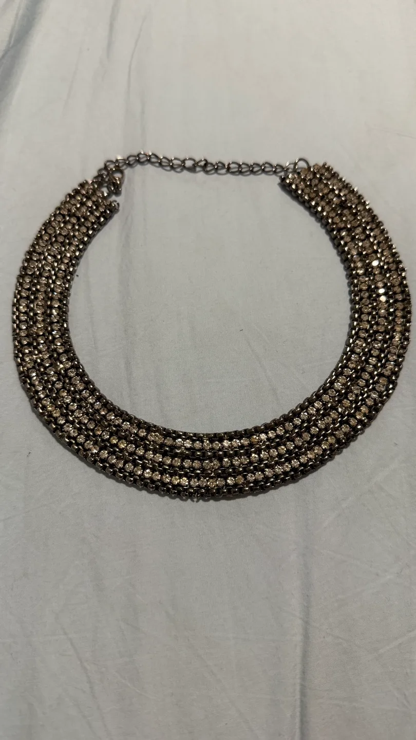 Rhinestone Chain Choker Necklace thumbnail