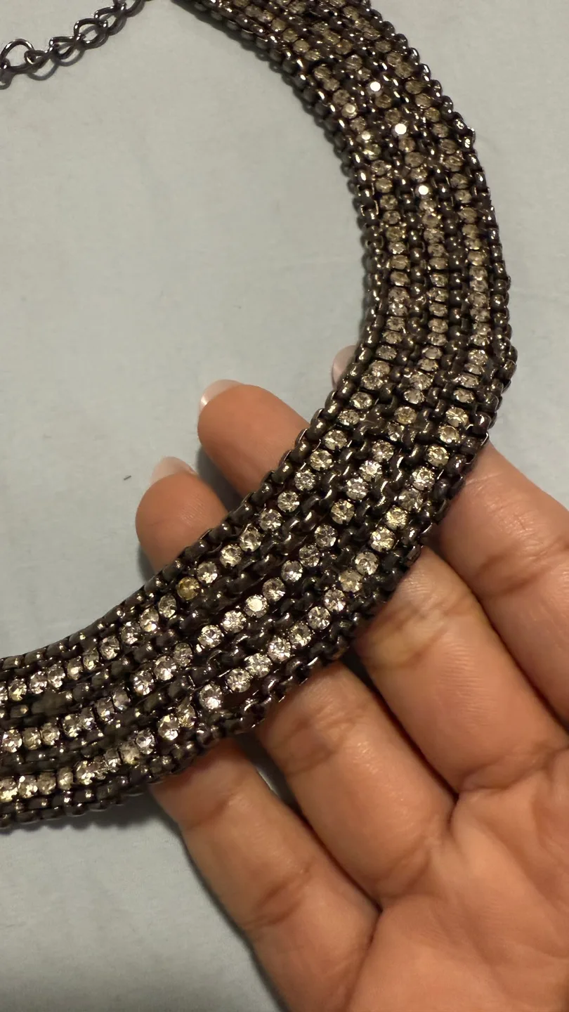 Rhinestone Chain Choker Necklace image indicator(2)