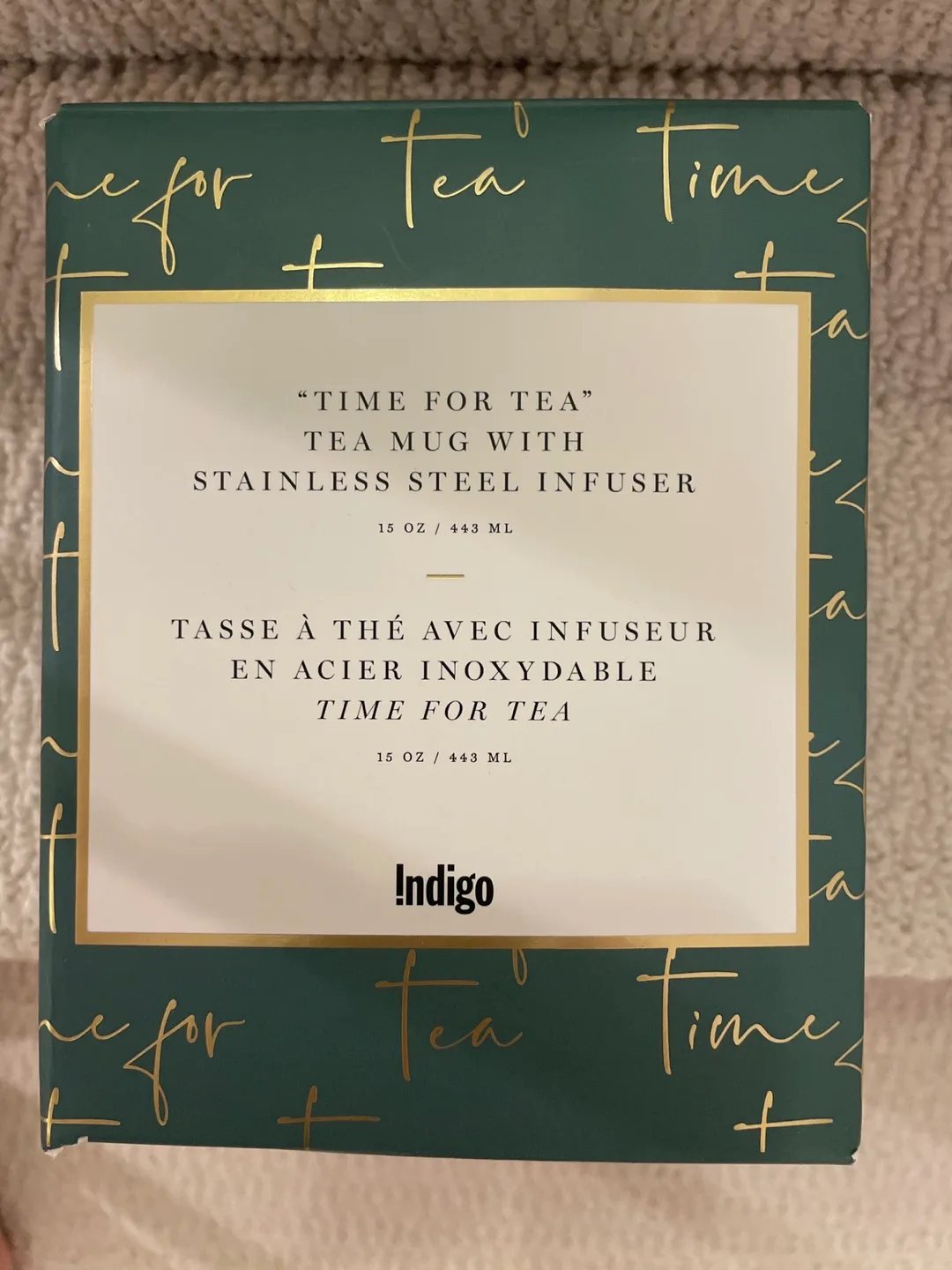 Indigo Time for Tea Mug with Infuser - New in Box! image indicator(2)