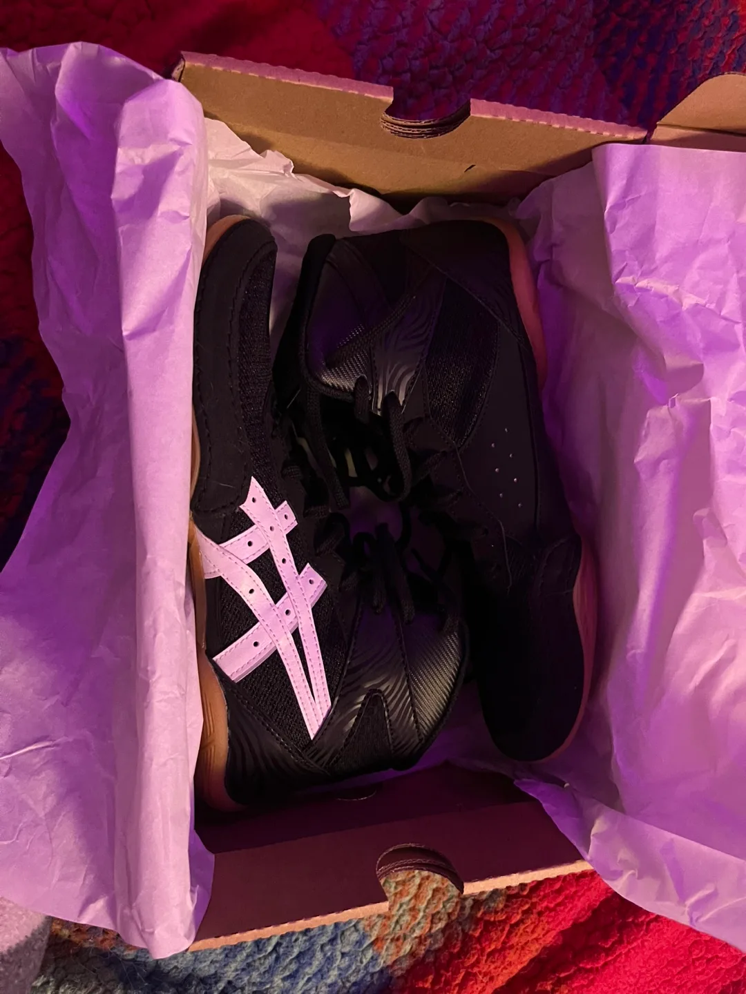 Asics Black Wrestling Shoes - US 7.5 thumbnail