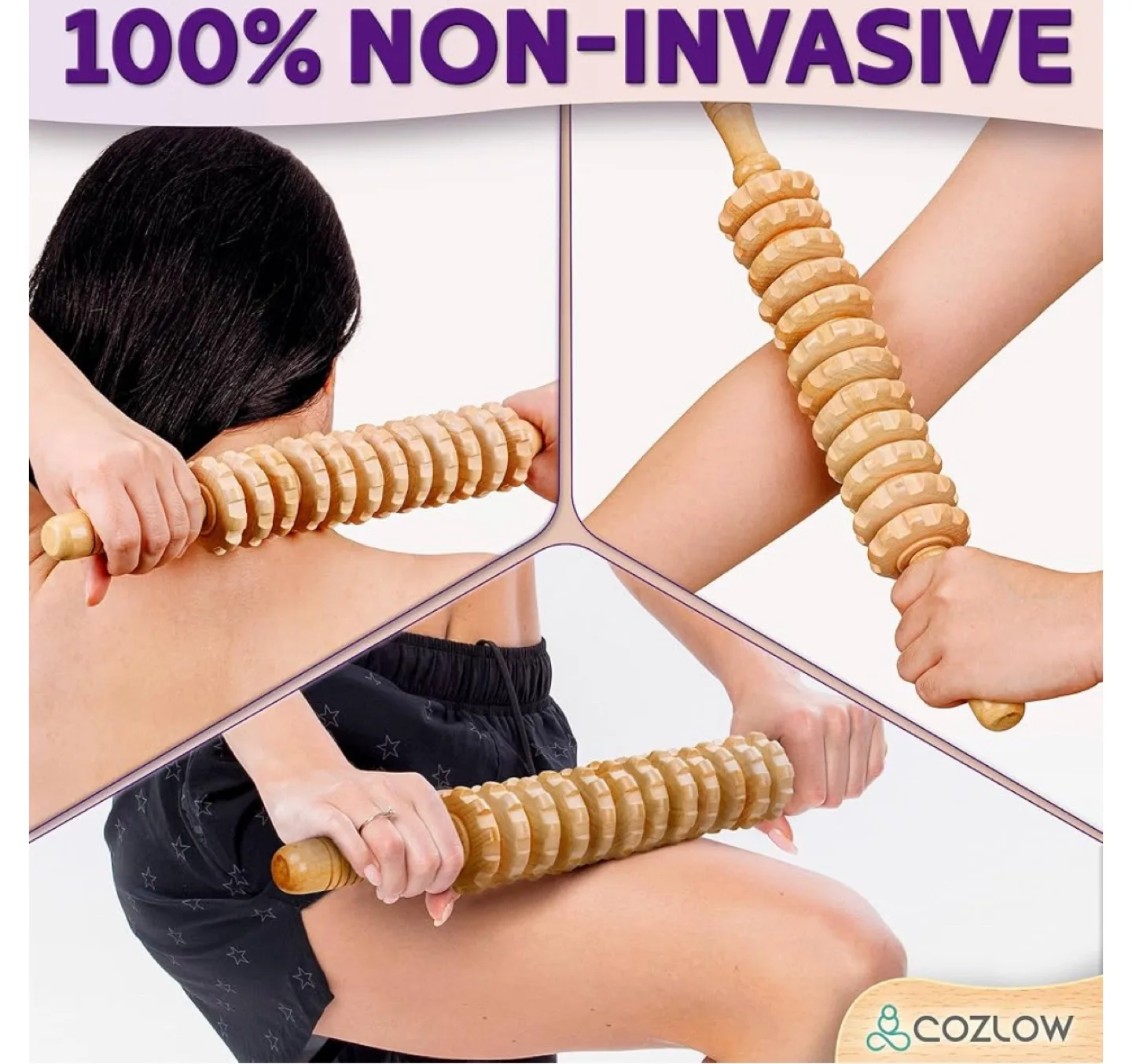 Cozlow Wood Massage Roller image indicator(4)