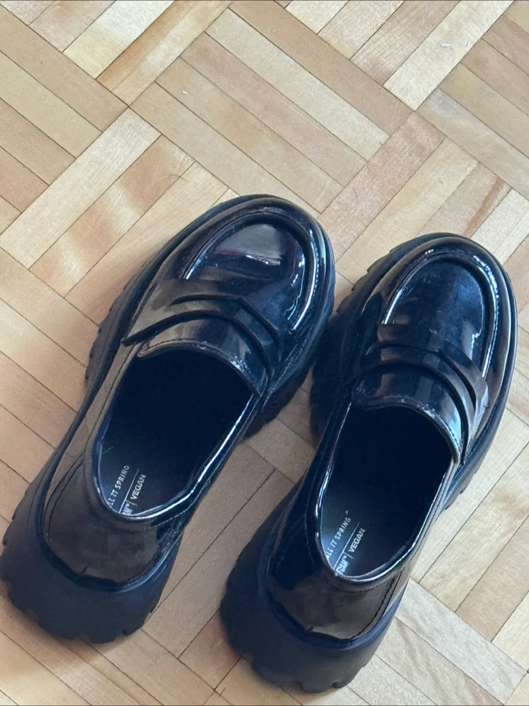 Call It Spring Vegan Black Loafers, Size 8 image indicator(2)