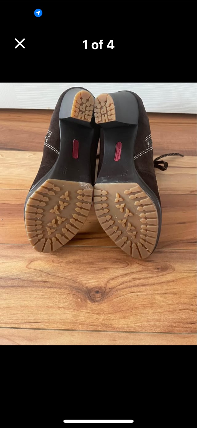 Hush Puppies Brown Suede Heeled Boots - Size 8 - photo 3