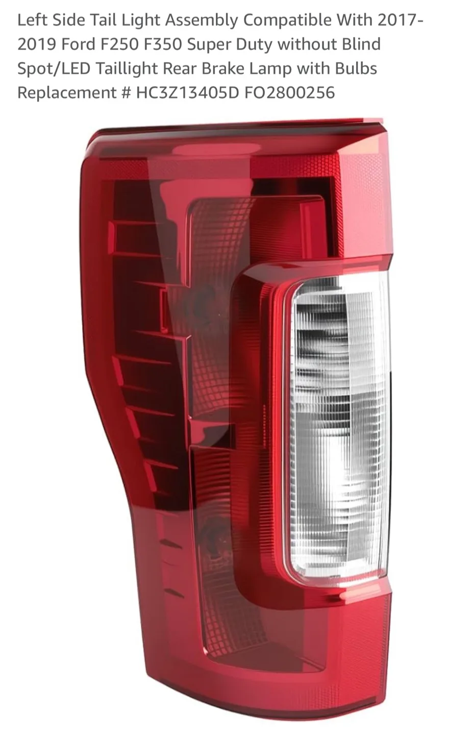 Ford F250/F350 Left Tail Light Assembly (2017-2019) thumbnail