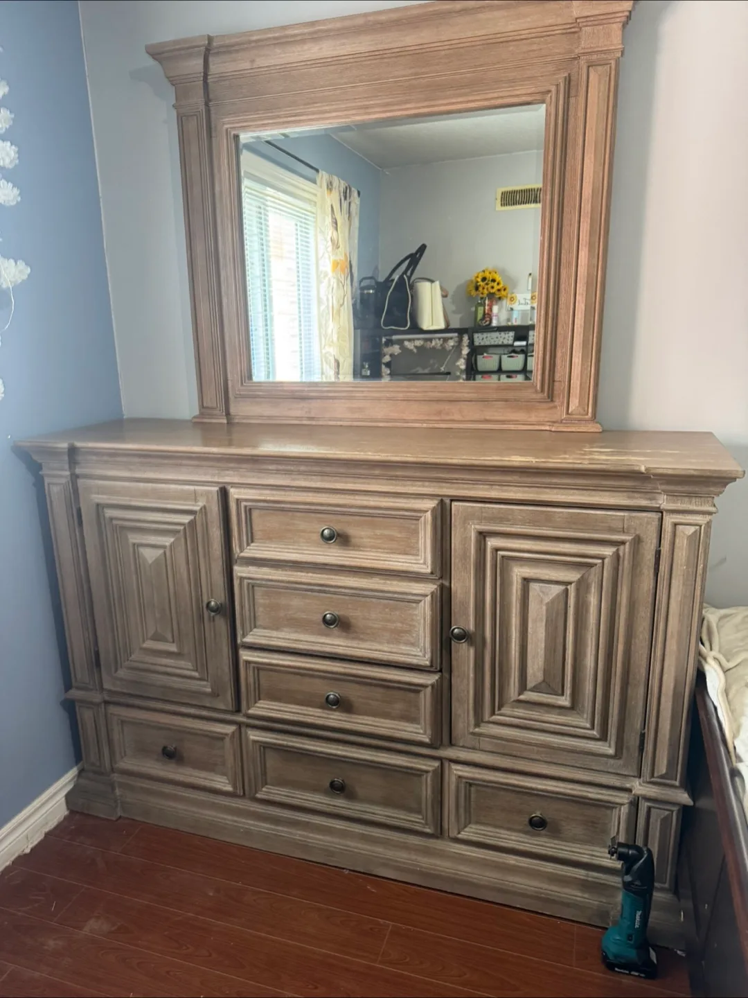Wood Dresser with Mirror thumbnail