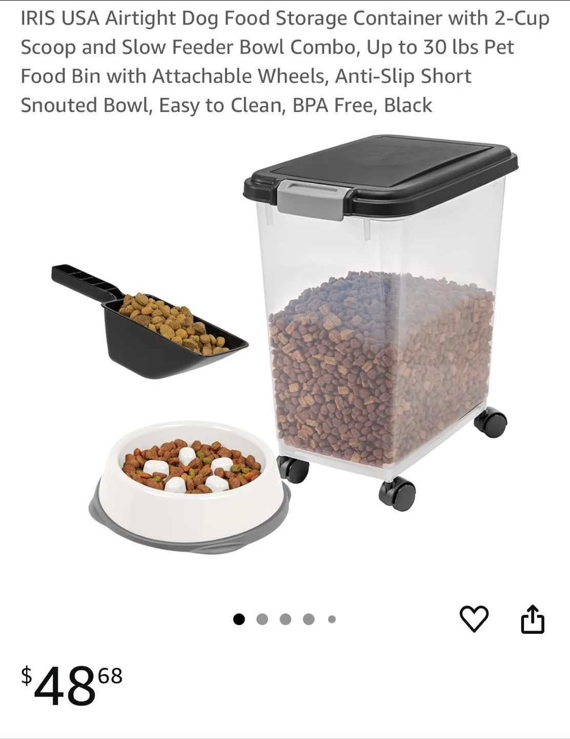 NEW BPA Free Rolling and sealing Dog Food Container thumbnail