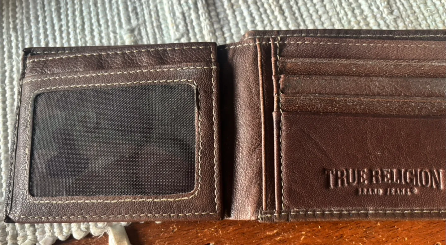 True Religion Brown Leather Wallet image indicator(2)