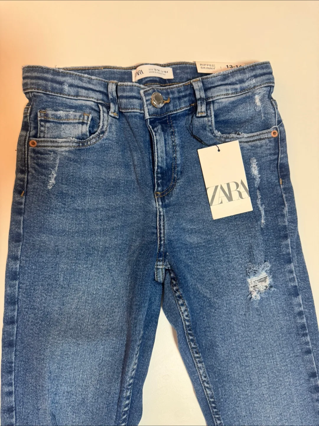 Zara Ripped Skinny Jeans, Size 13-14 thumbnail