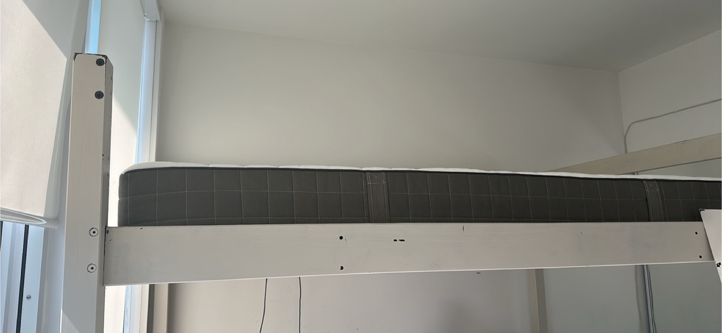 IKEA Stora Loft Bed Frame (Black/Full), Mattress and heater - photo 2