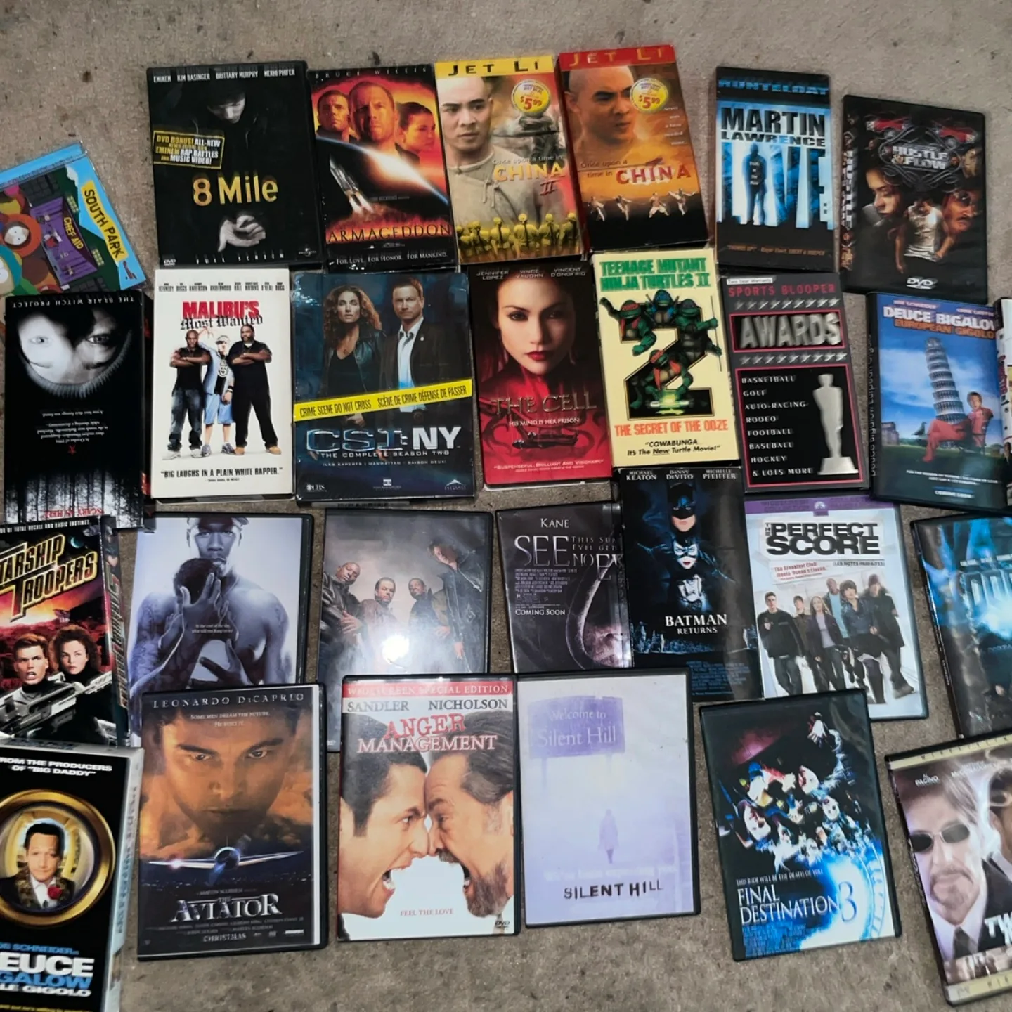 VHS tapes and dvd Movie Lot - Action, Comedy, Drama thumbnail
