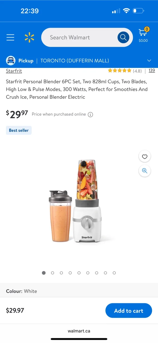 Starfrit Personal Blender  Set - White thumbnail