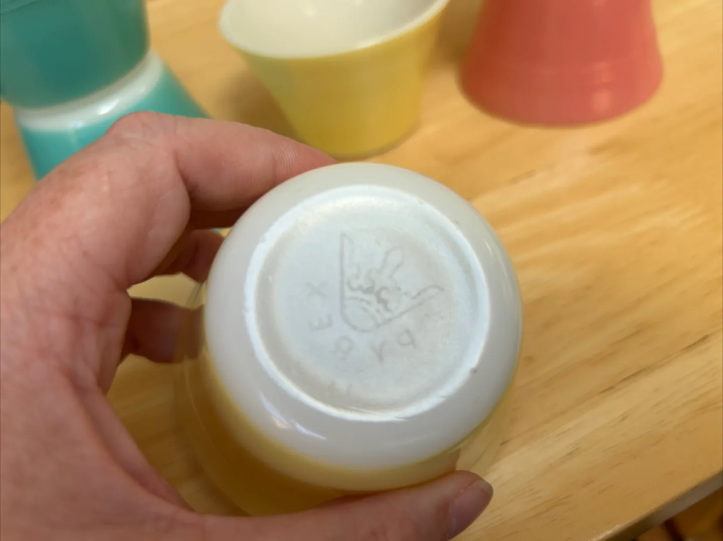 Vintage crown Pyrex custard cups- Set of 6 image indicator(3)