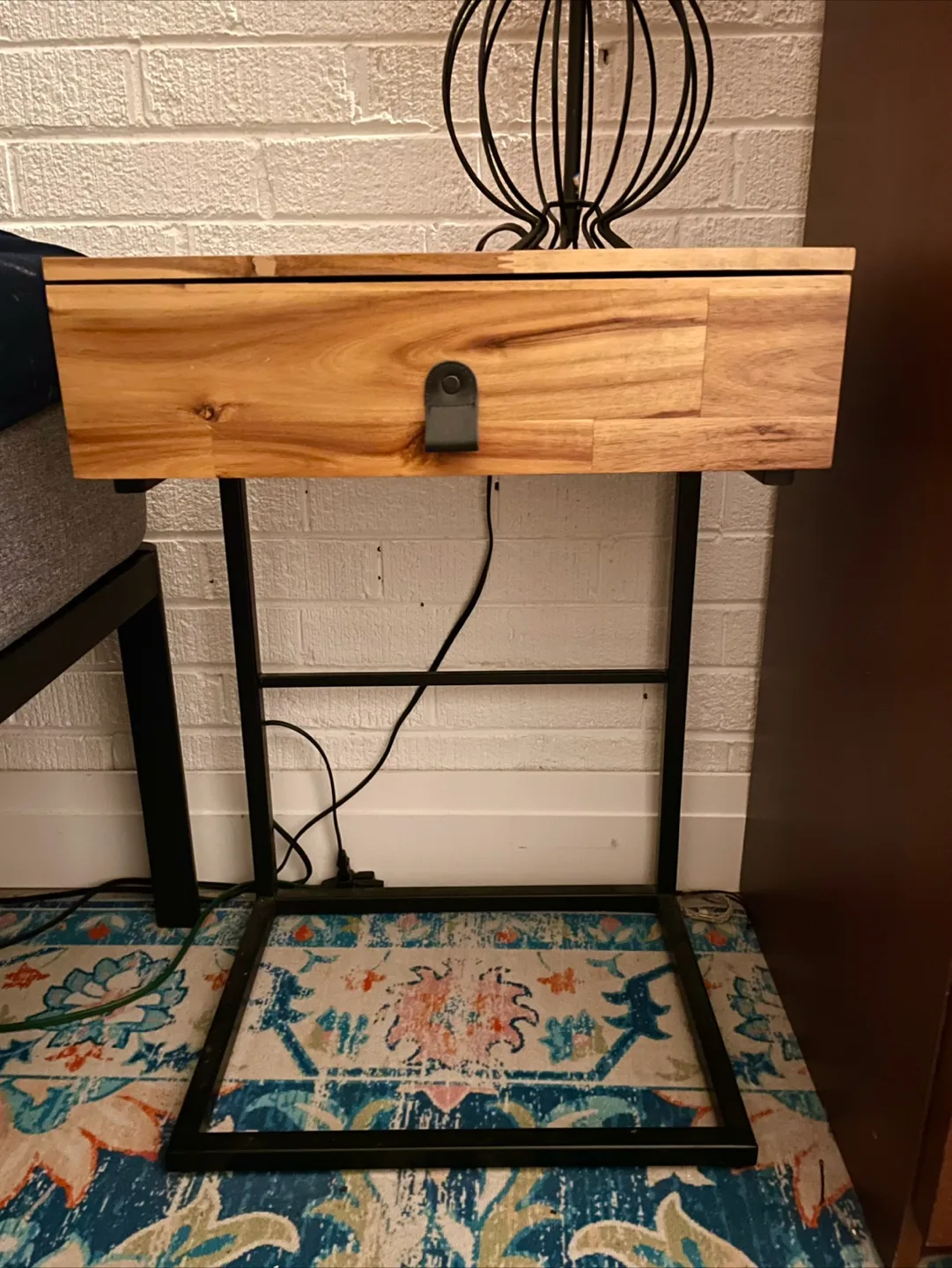 Wood and wrought iron end table - Moving Sale! thumbnail