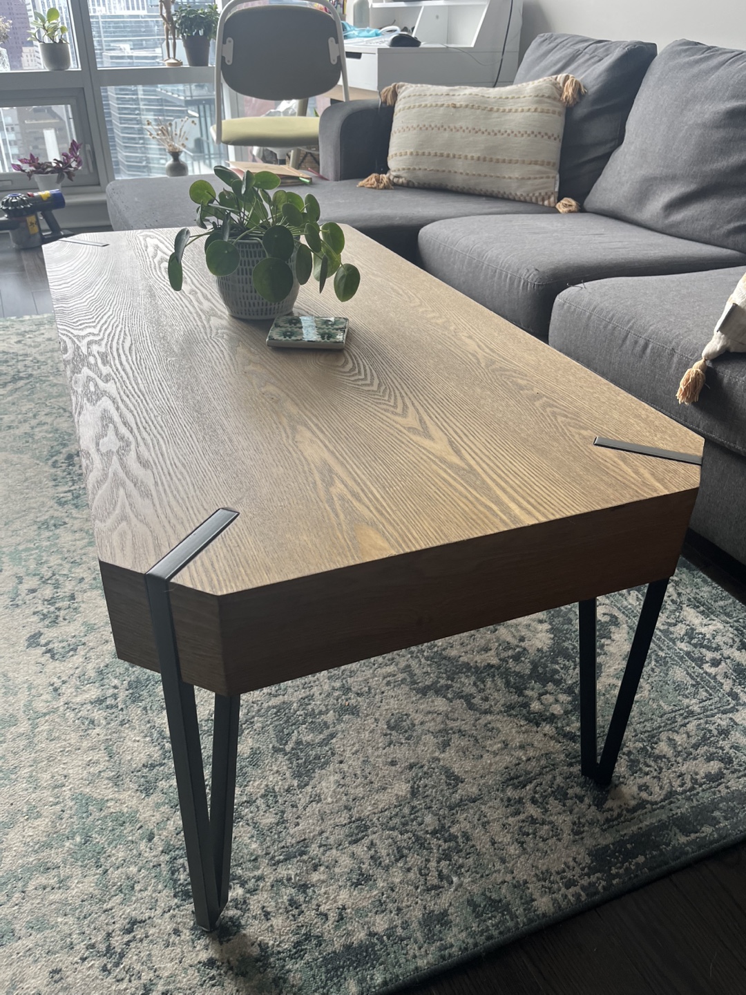 Structube Wood Coffee Table with Metal Legs - photo 2