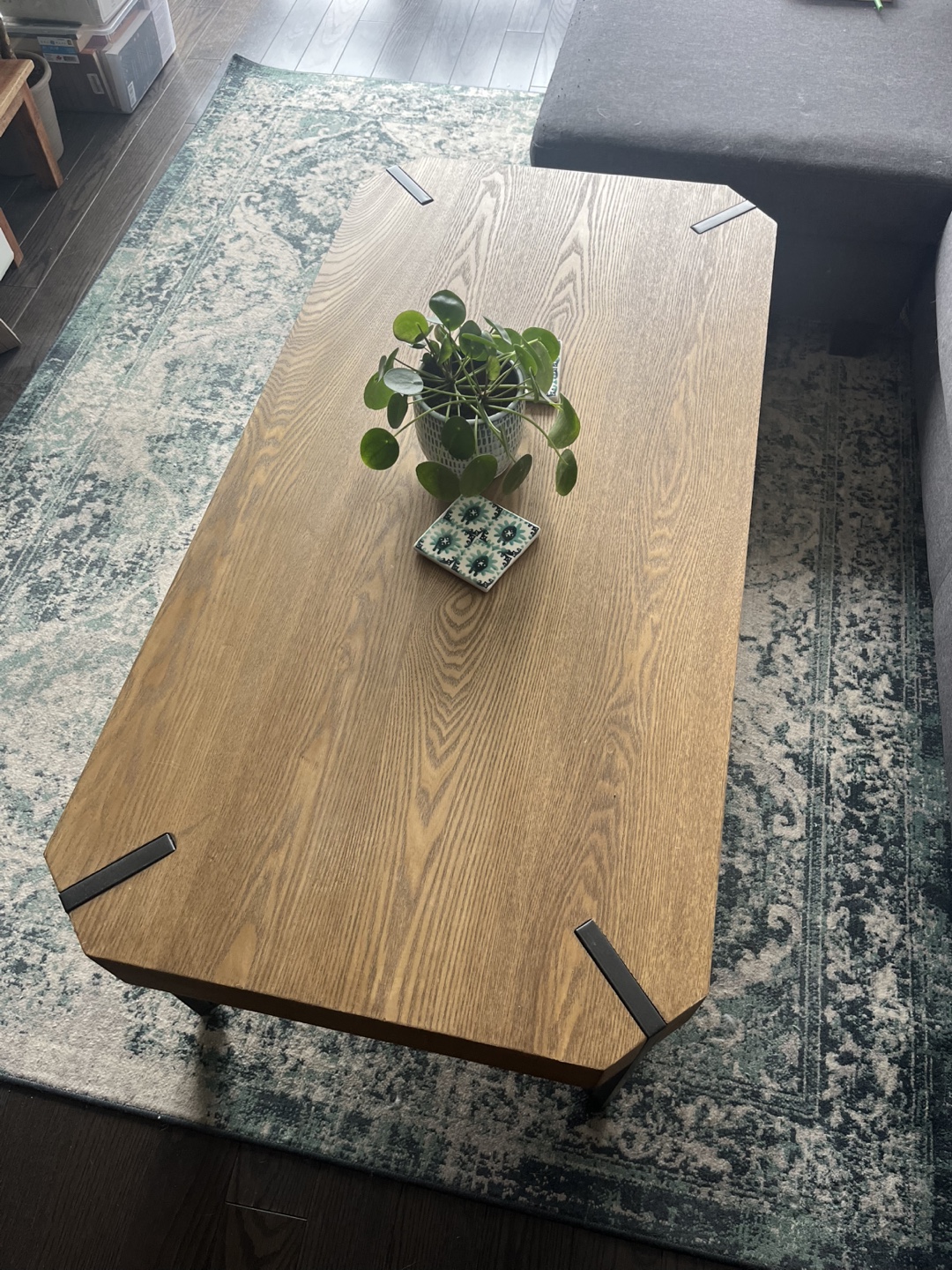 Structube Wood Coffee Table with Metal Legs