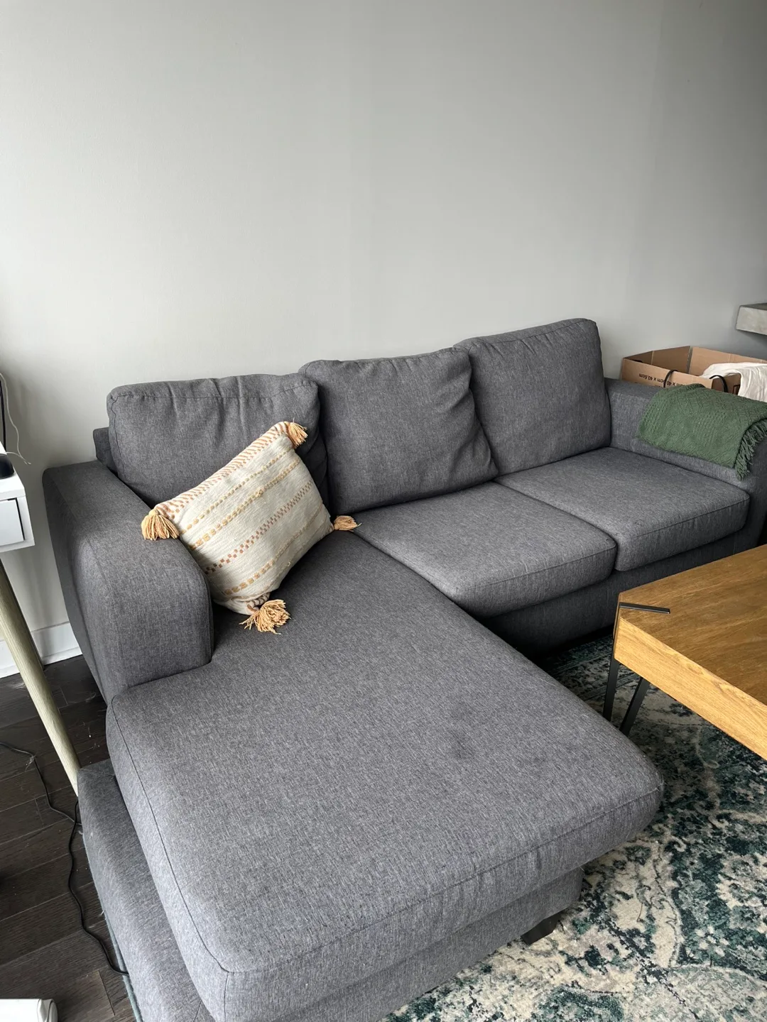 structube - Grey Sectional Sofa with Chaise Lounge image indicator(2)