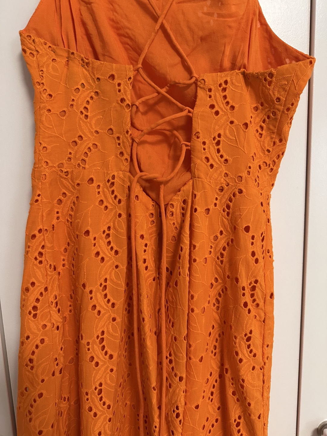 Mango Orange Eyelet Dress - Size M - photo 2