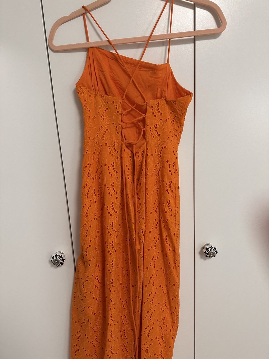 Mango Orange Eyelet Dress - Size M - photo 4