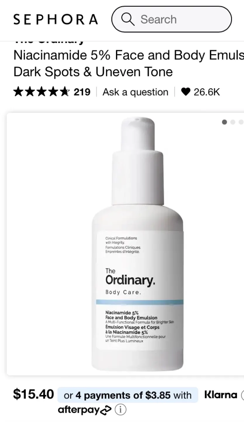 ‘The Ordinary’ Emulsion NIACINAMIDE 5% Face & Body image indicator(8)