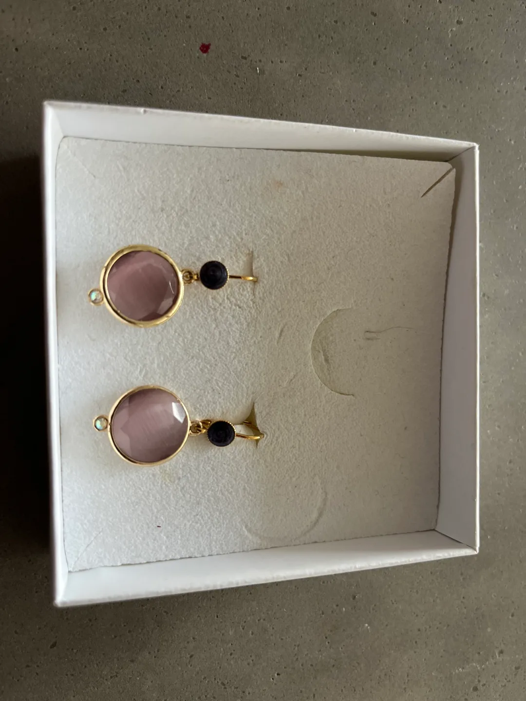 Vintage Earrings - Gold and Purple thumbnail