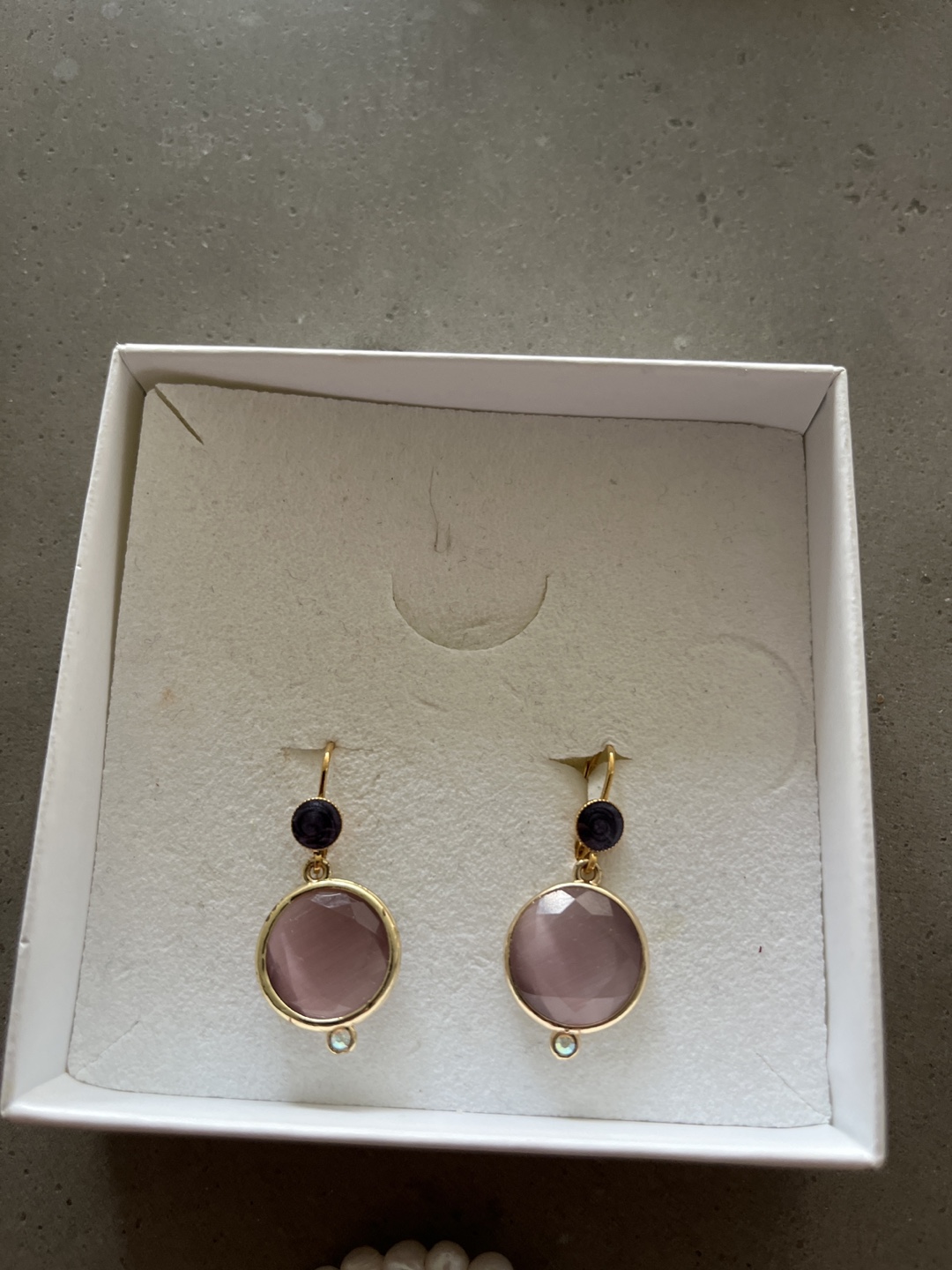 Vintage Earrings - Gold and Purple - photo 2