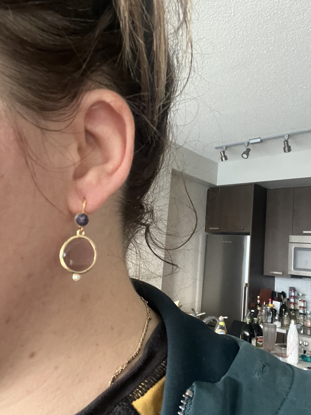 Vintage Earrings - Gold and Purple - photo 3