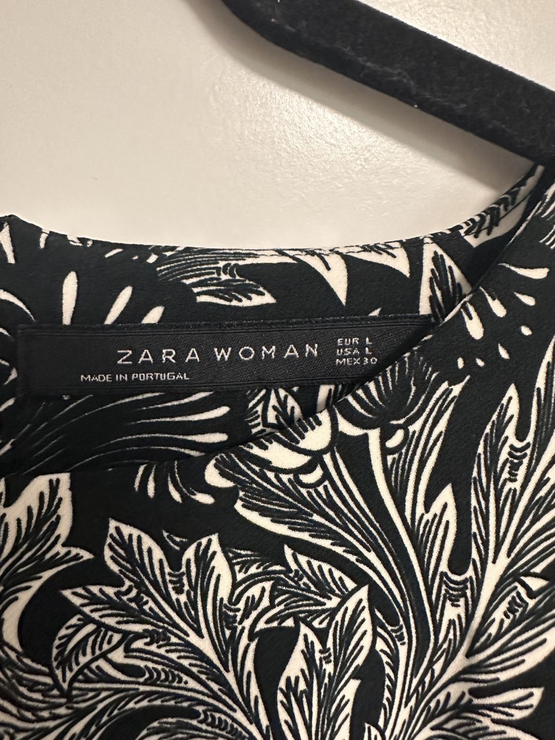 Zara Woman Black & White Floral Dress - Size L - photo 3