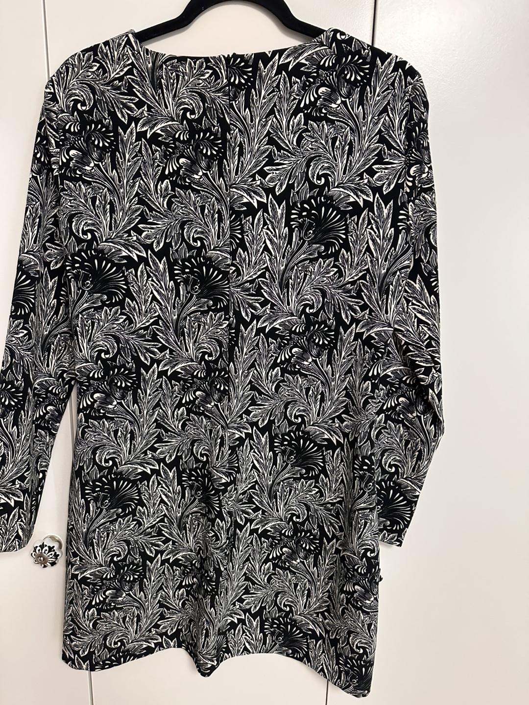 Zara Woman Black & White Floral Dress - Size L