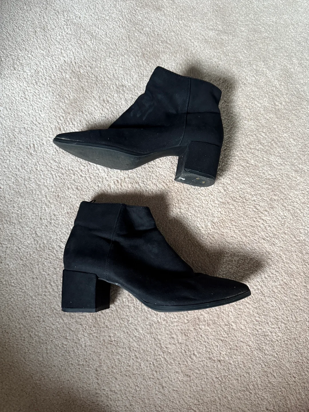 Black Heeled Ankle Boots, Size 6.5/7 thumbnail
