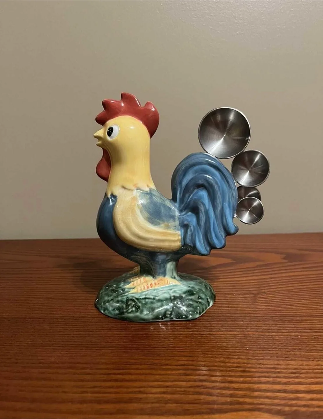 VINTAGE MULTICOLOURED ROOSTER SPOON HOLDER thumbnail